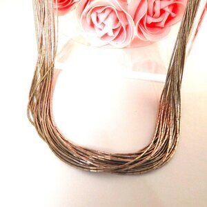 20 Strand Liquid Silver Necklace